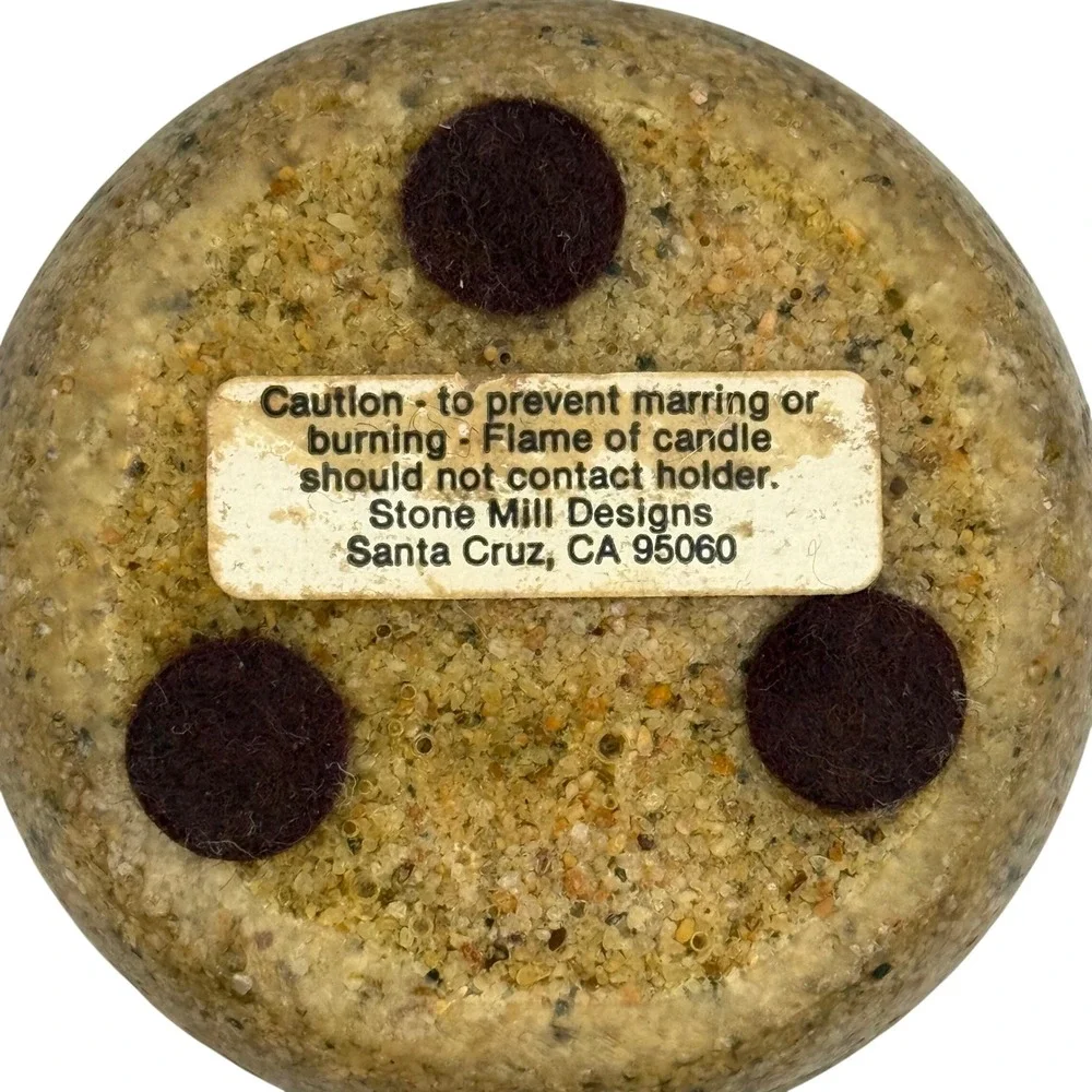 Stone‎ Mill Designs Santa Cruz Sand & Resin Pebble Candle Holder - Coastal Boho